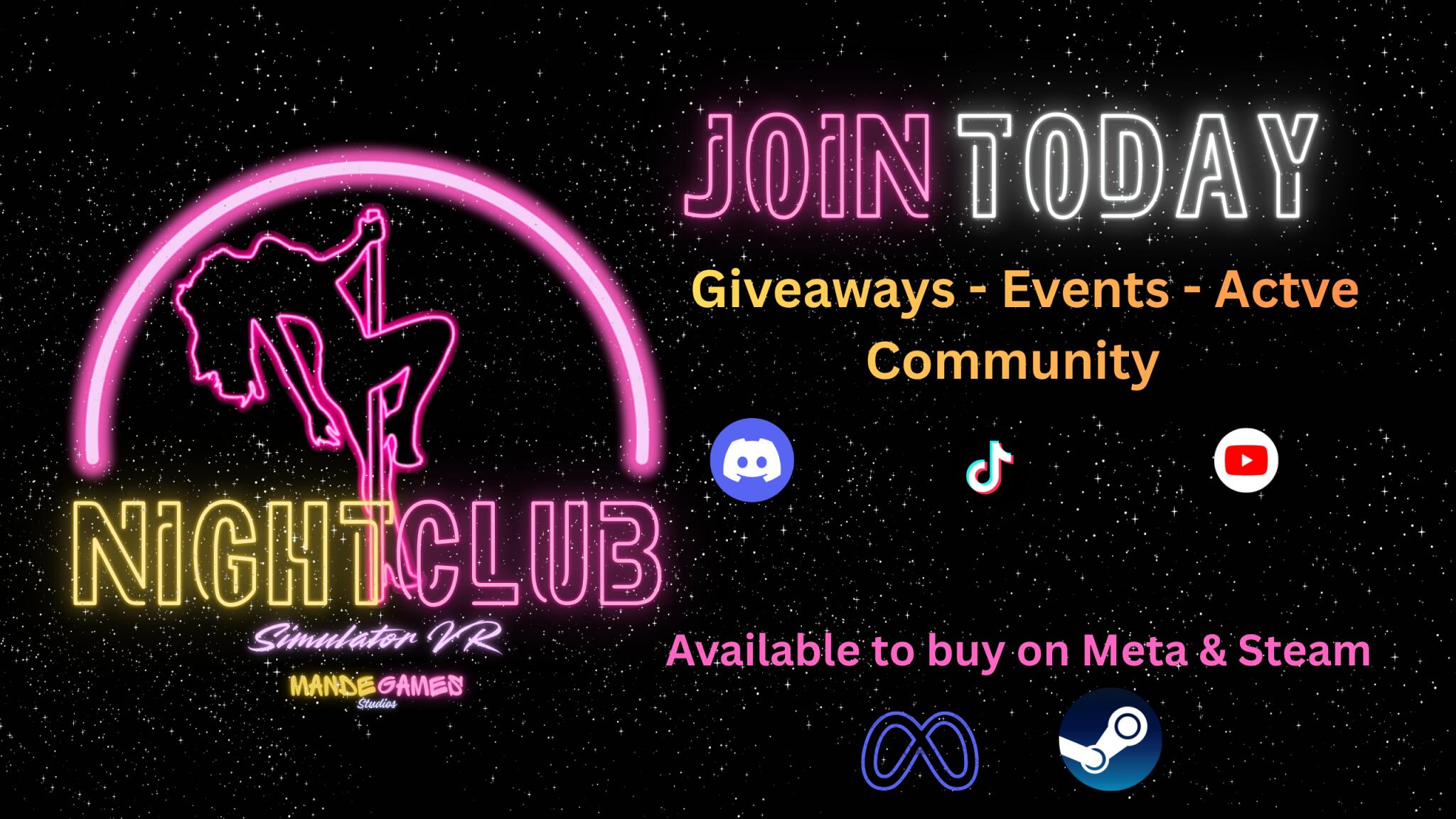 Discovery splash banner for Nightclub Simulator Discord server