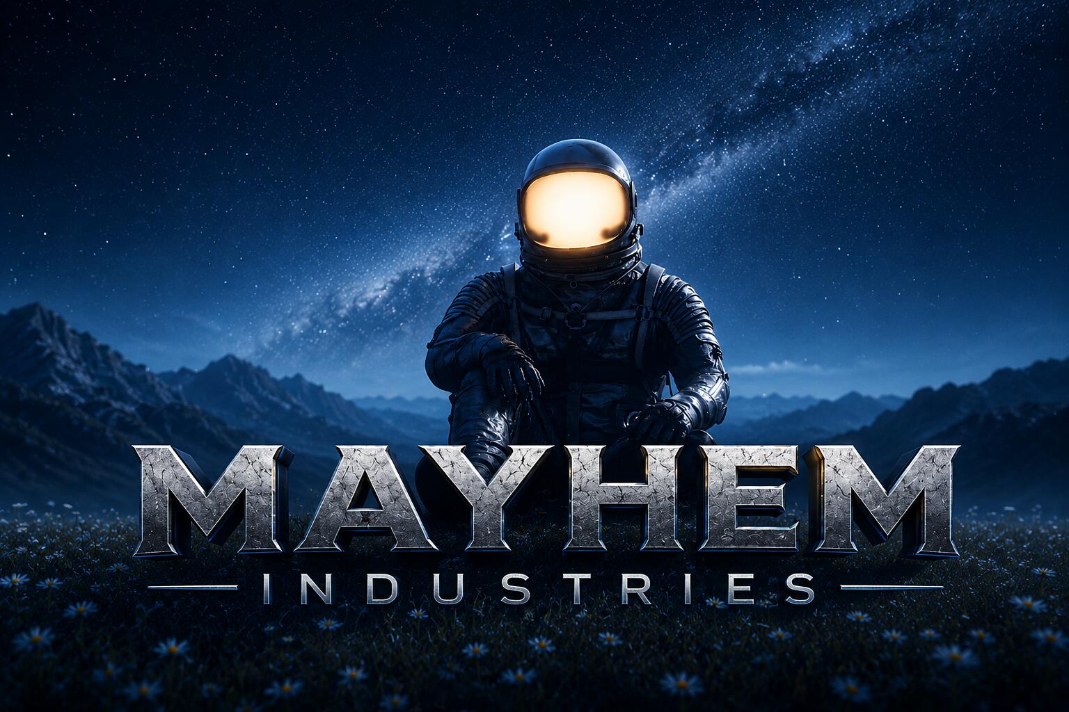 Discovery splash banner for Mayhem Industries Gaming Network Discord server