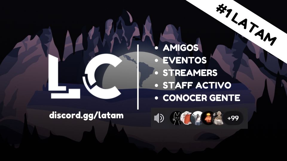 Discovery splash banner for LA CUEVA LATAM | VC Argentina • Mexico • Colombia • Peru • Chile • Social • Chil • Español • España Discord server