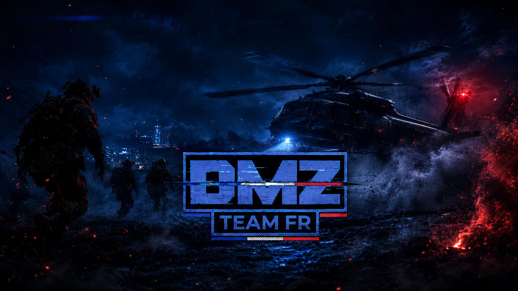 Discovery splash banner for DMZ TEAM FR 🔵⚪🔴 | Call of Duty - MW4 🇫🇷 Discord server