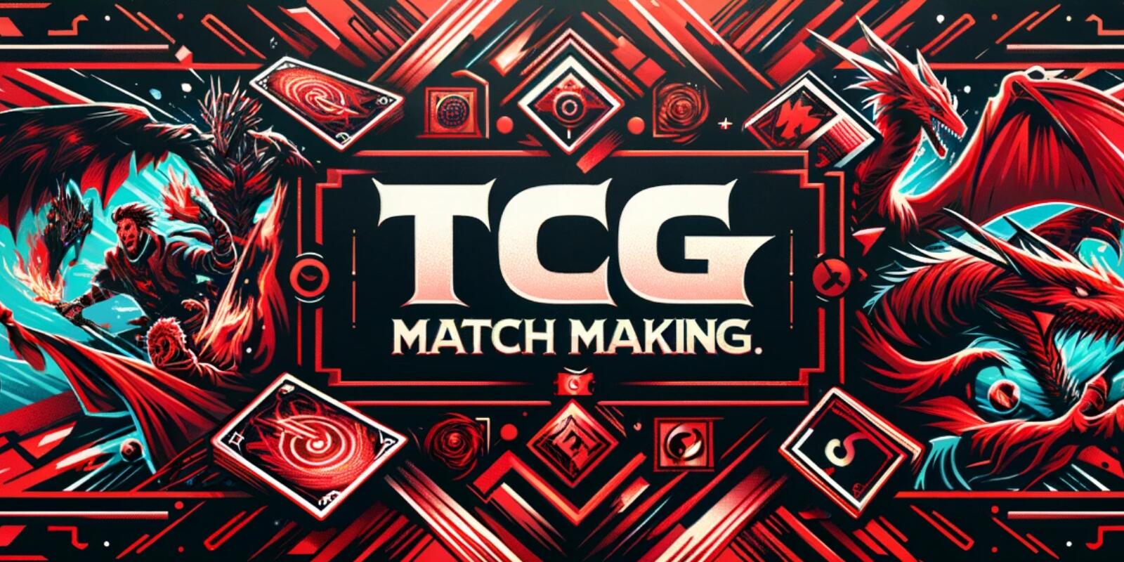 Discovery splash banner for TCG Match Making Discord server