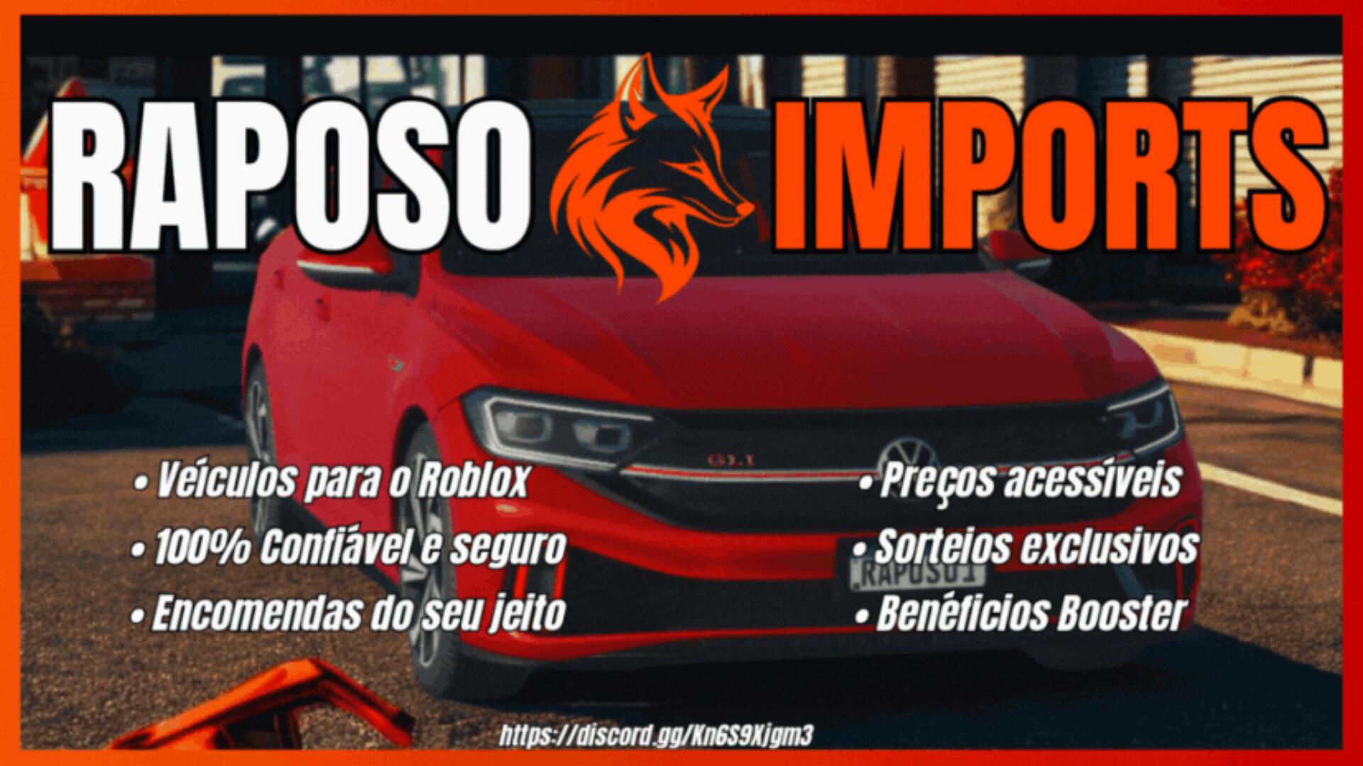 Discovery splash banner for Raposo Imports Discord server