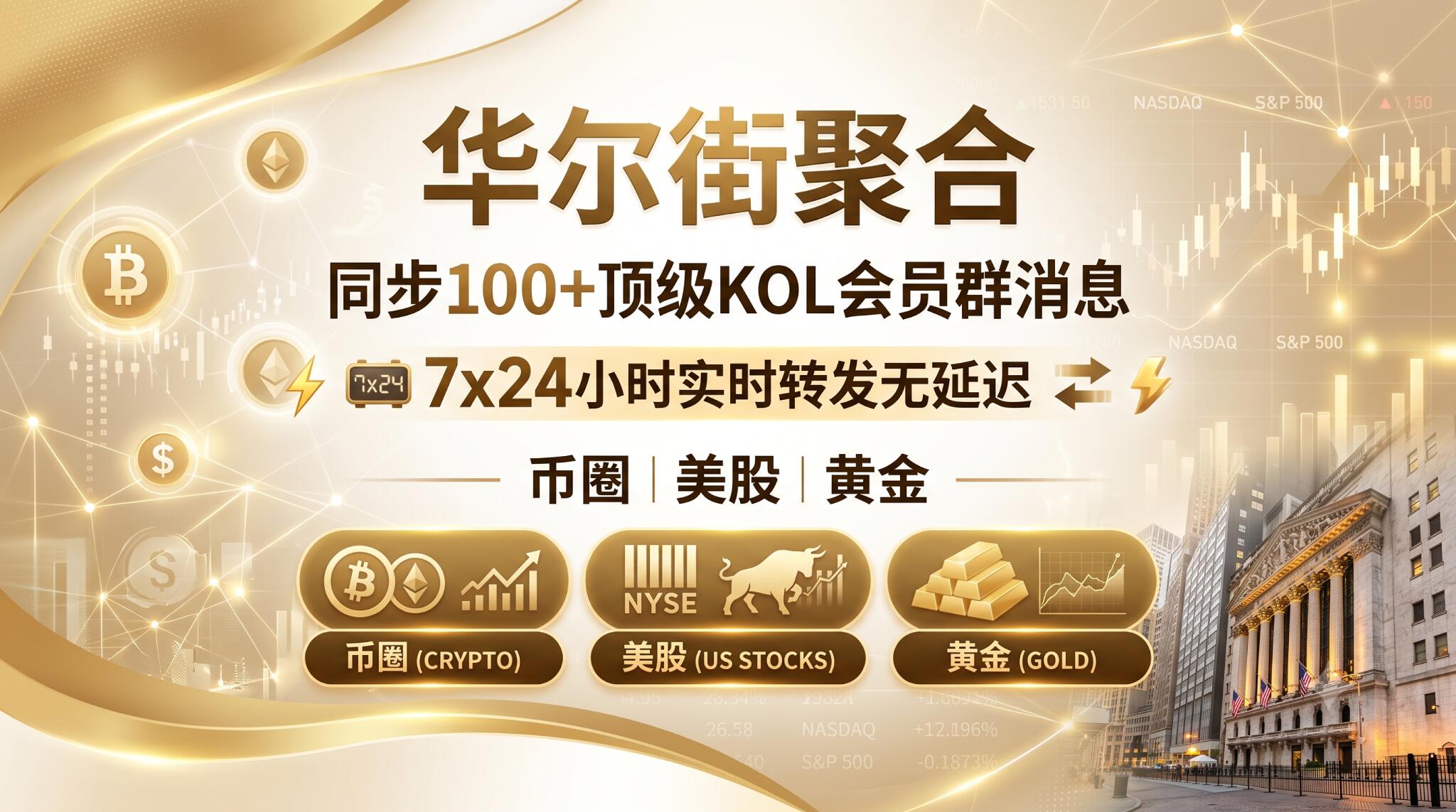 Discovery splash banner for 华尔街聚合 Discord server