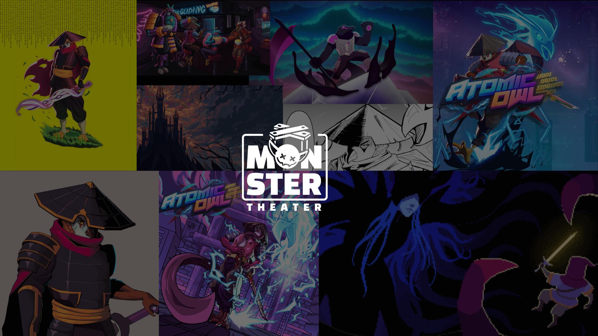 Discovery splash banner for MONSTER THEATER GAMES Discord server