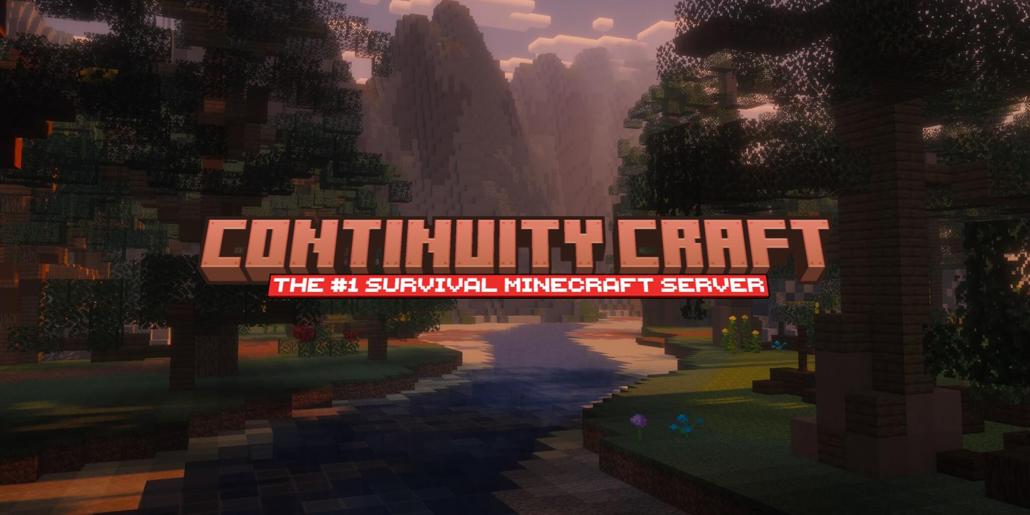 Discovery splash banner for ContinuityCraft | #1 Growing Minecraft Survival Server! Discord server