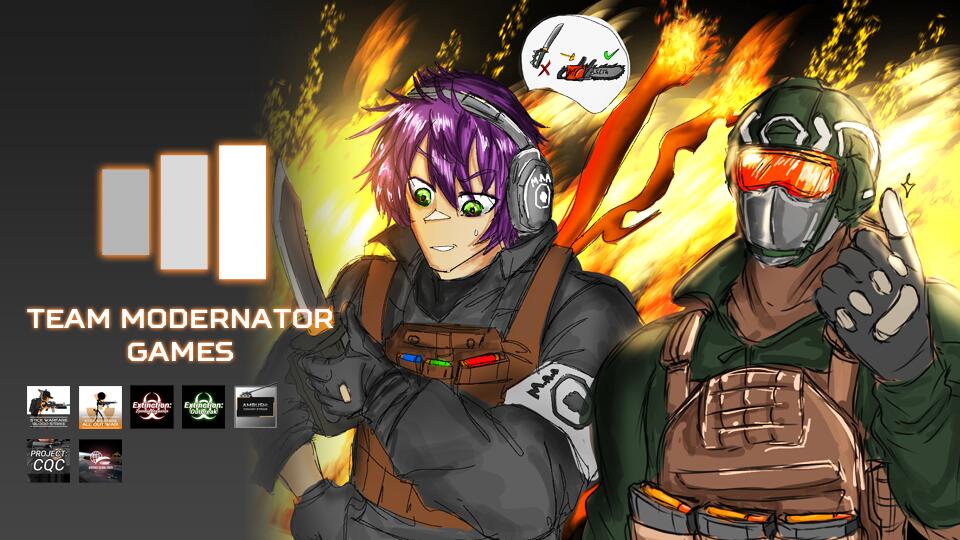 Discovery splash banner for Team Modernator Games Discord server