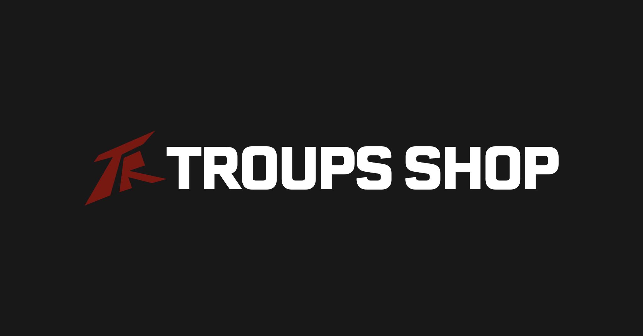 Discovery splash banner for Troups Shop Discord server