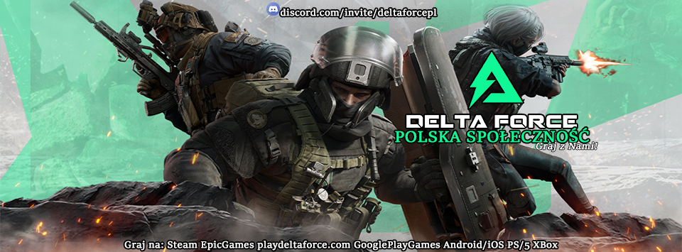Discovery splash banner for Delta Force Polska! Discord server
