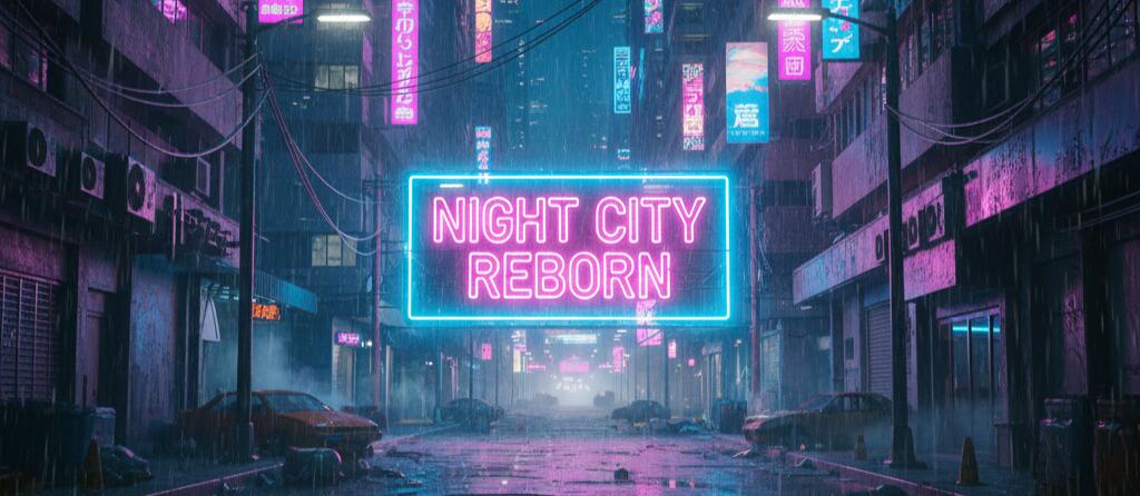 Discovery splash banner for Night City Reborn Discord server