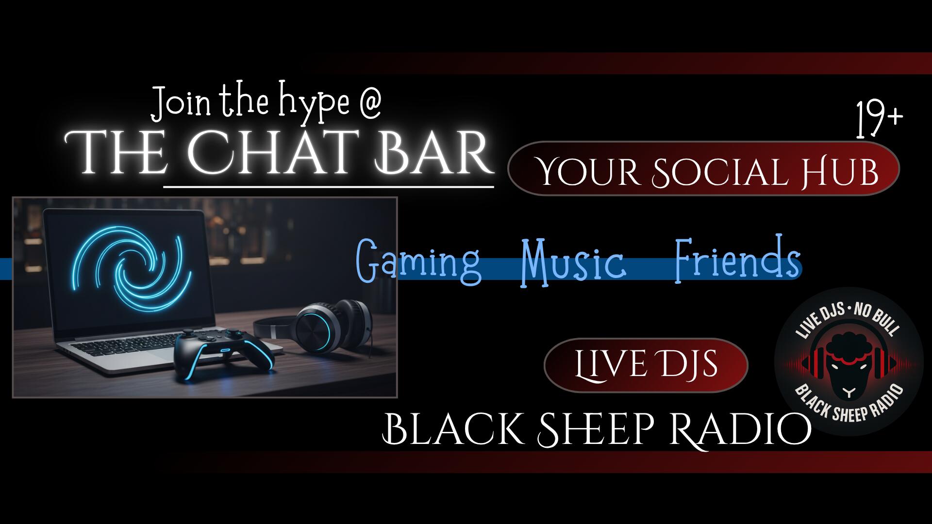 Discovery splash banner for The Chat Bar Discord server