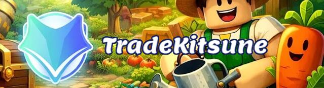Discovery splash banner for 🌱TradeKitsune | Grow a Garden Trade Discord server