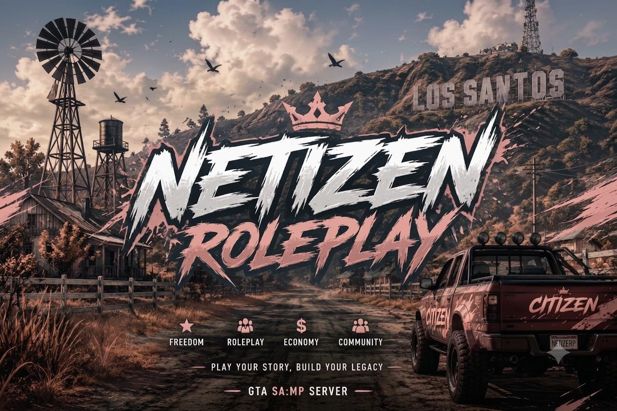Discovery splash banner for Netizen Roleplay | SAMP Community Discord server