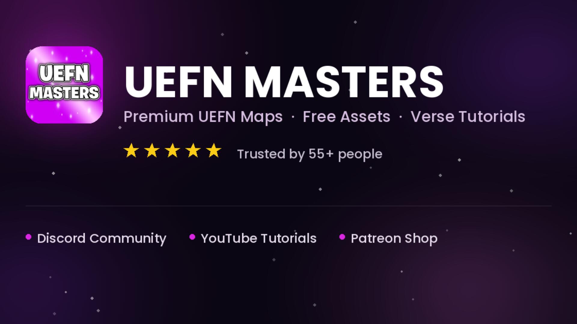 Discovery splash banner for UEFN MASTERS Discord server