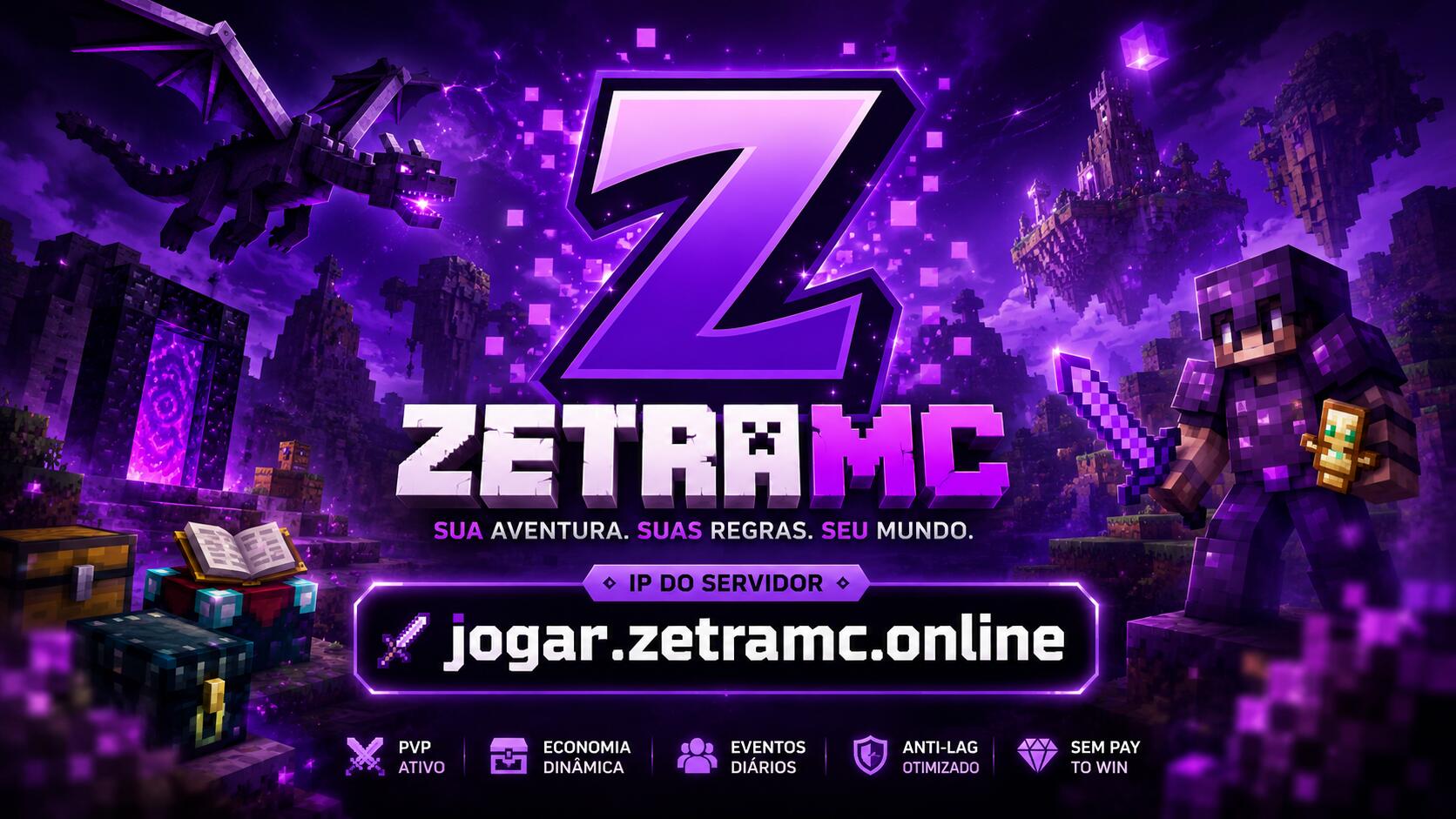 Discovery splash banner for Minecraft ZetraMC #2K Discord server