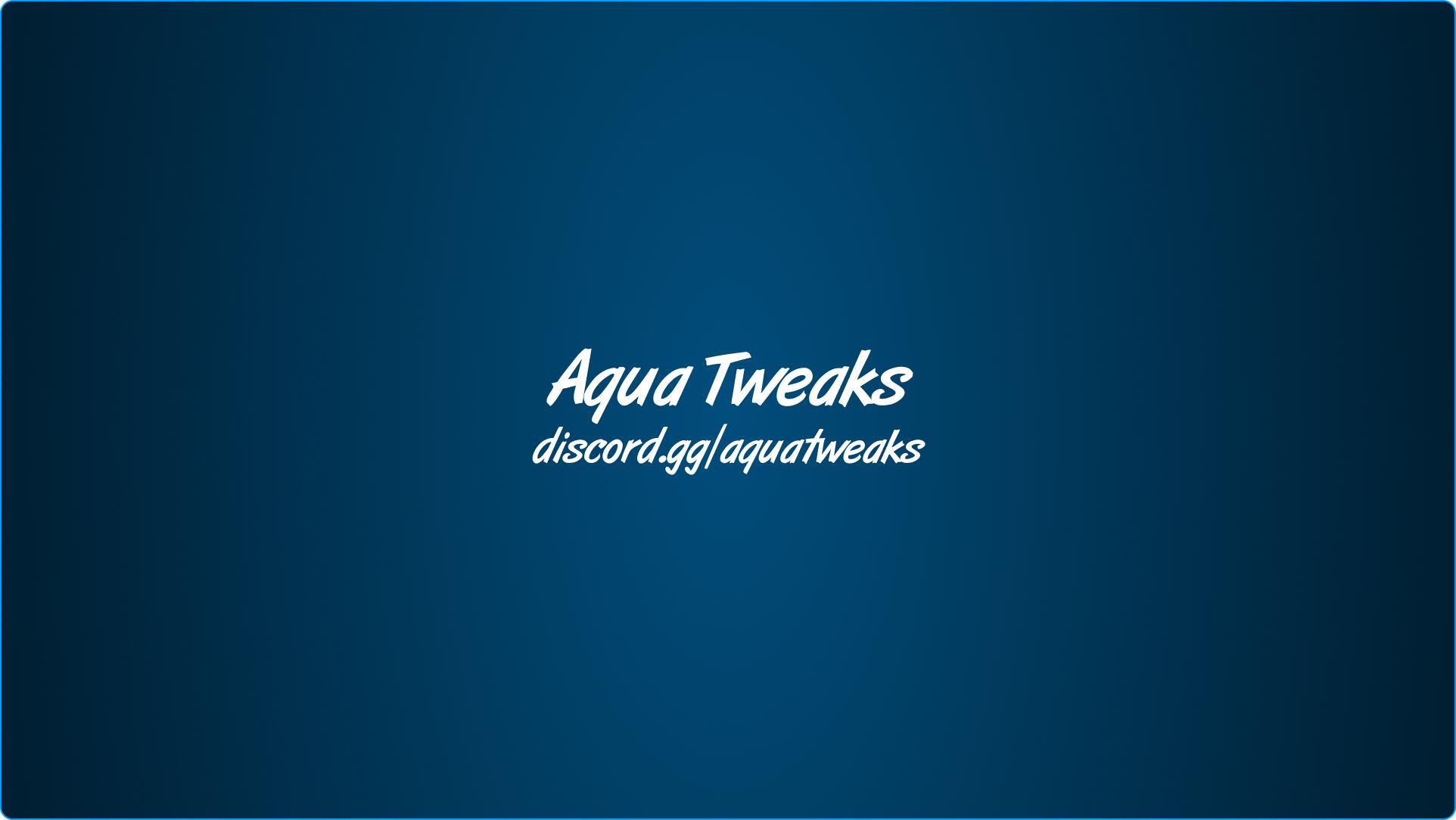Discovery splash banner for Aqua ✘ Tweaks V3 | 2026 Discord server
