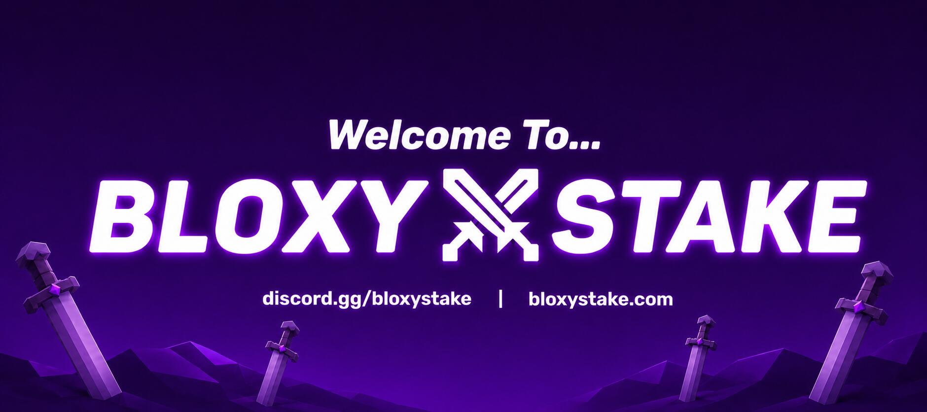 Discovery splash banner for BloxyStake.com Discord server
