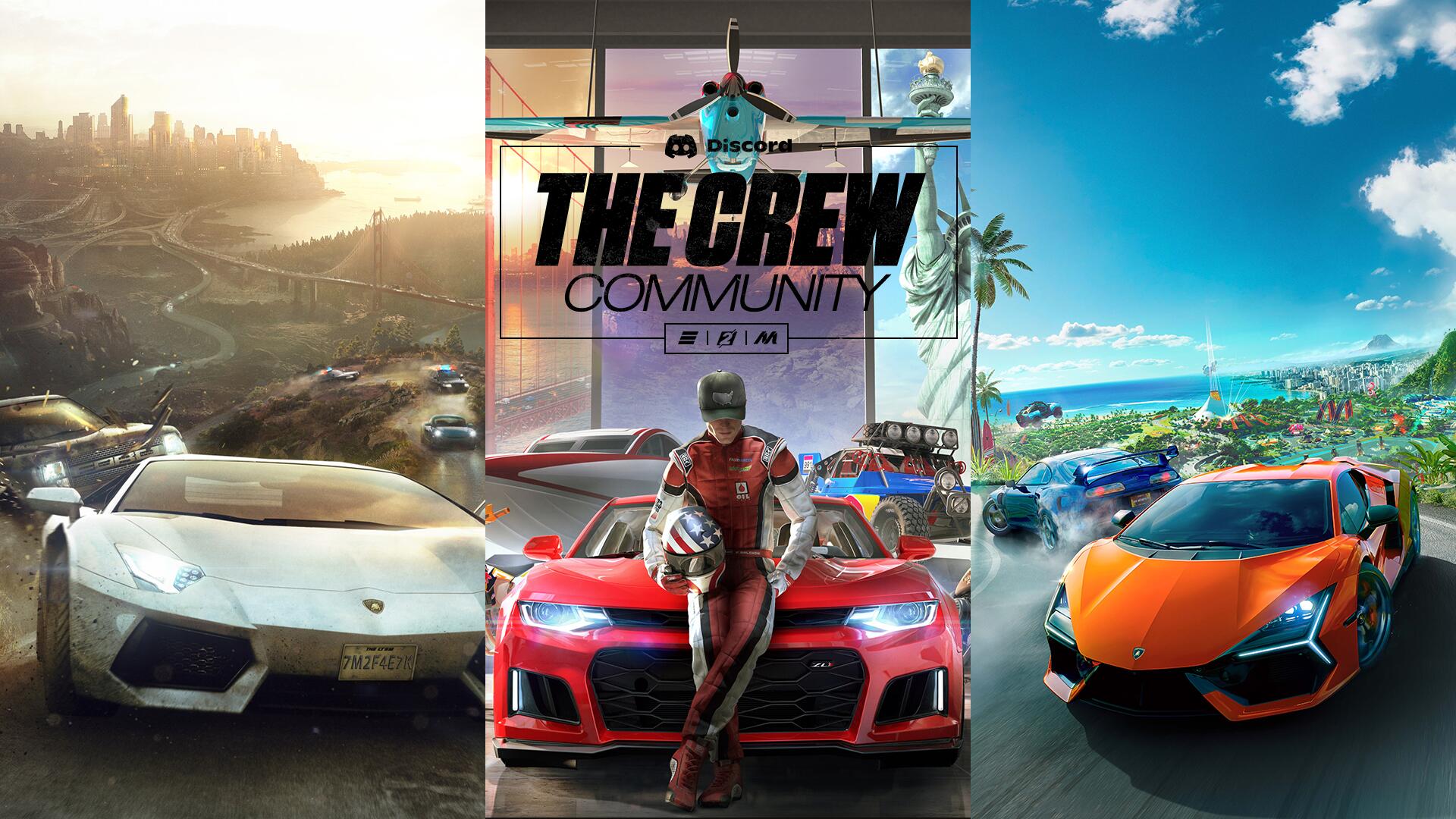 Discovery splash banner for The Crew Community Discord server