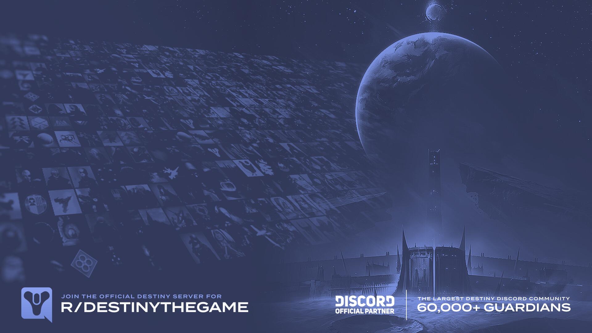 Discovery splash banner for /r/DestinyTheGame Discord server