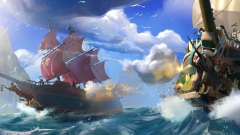 Discovery splash banner for Sea of Thieves Community Discord server