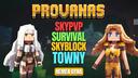 Discovery splash banner for Provanas | Minecraft #SMP #Skyblock #Survival #BoxPvP #Towny Discord server