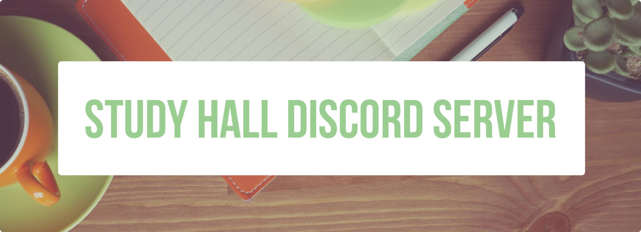 Discovery splash banner for Study Hall Discord server