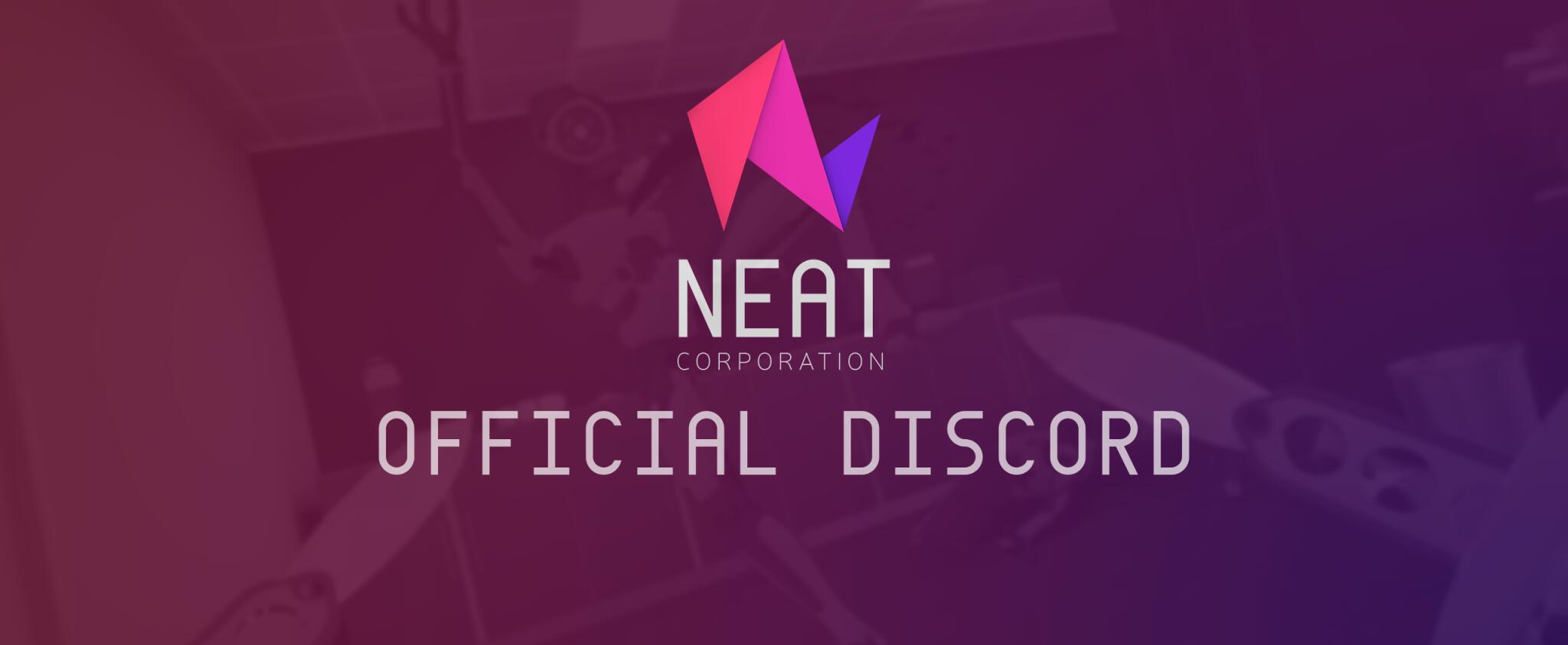 Discovery splash banner for Neat Corporation Discord server