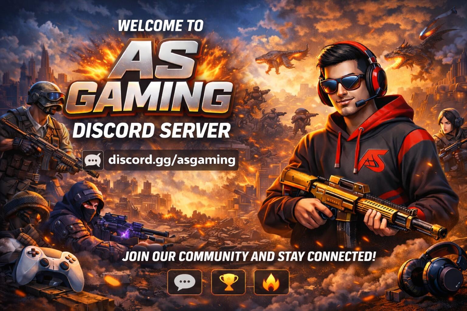 Discovery splash banner for AS GAMING Discord server