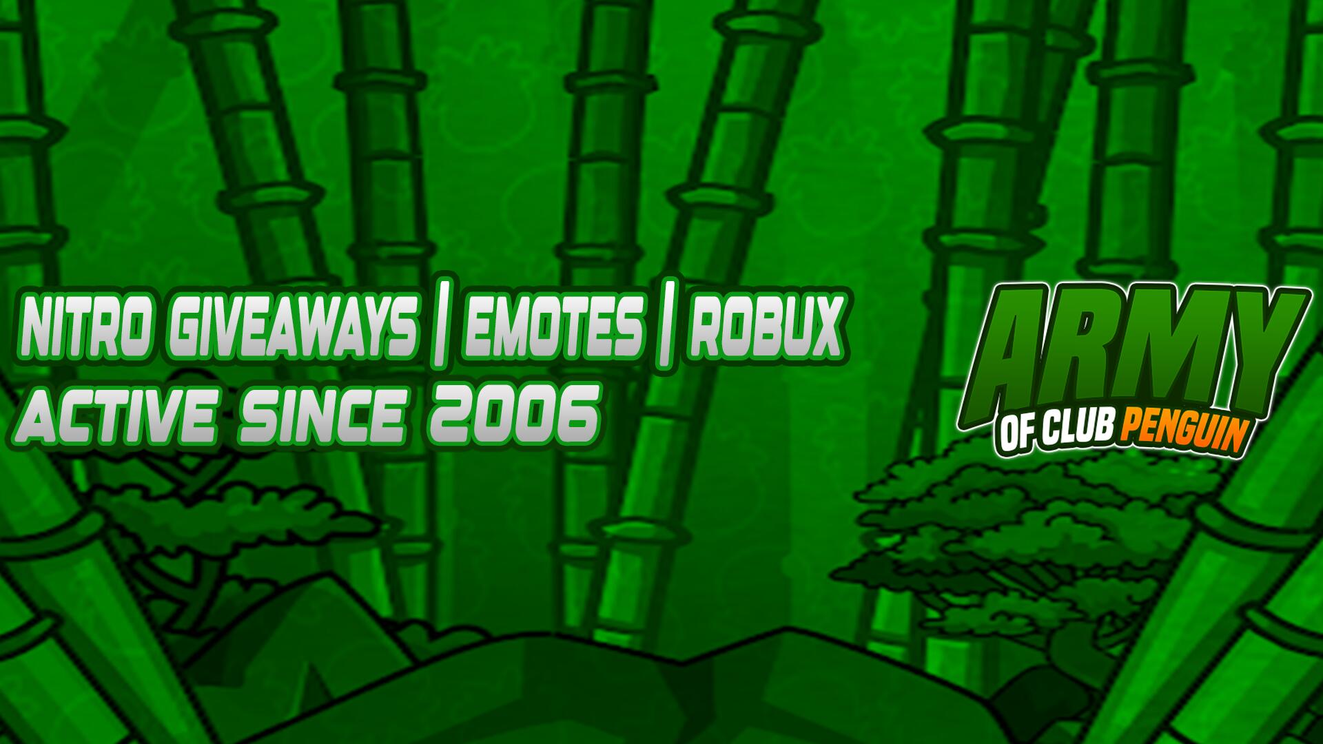 Discovery splash banner for Army of Club Penguin Discord server