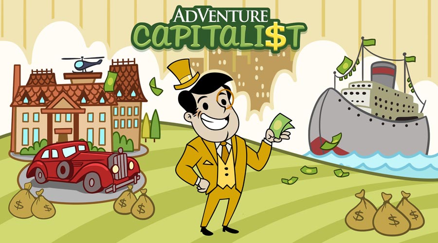 Discovery splash banner for AdVenture Capitalist Discord server