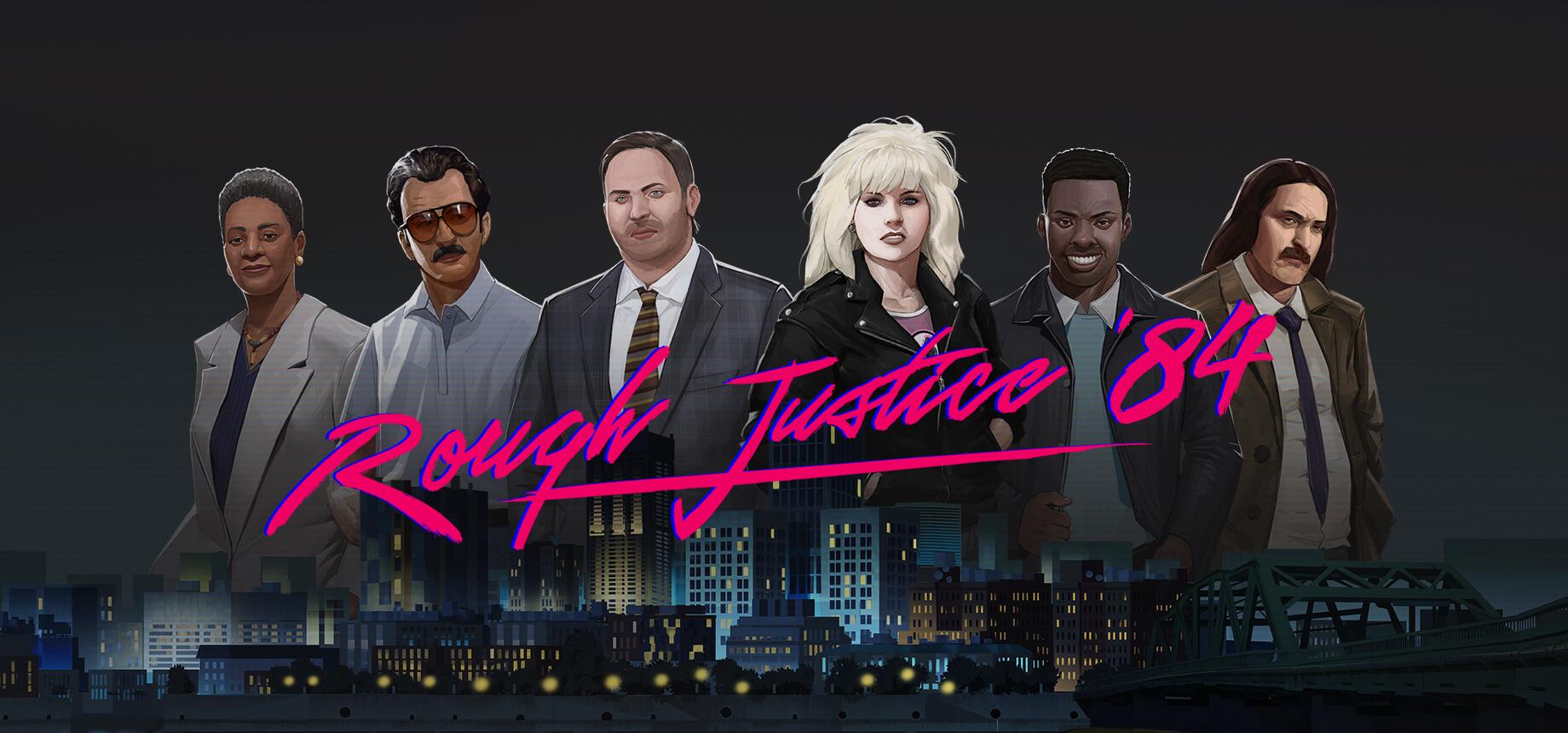 Discovery splash banner for Rough Justice: '84 Discord server