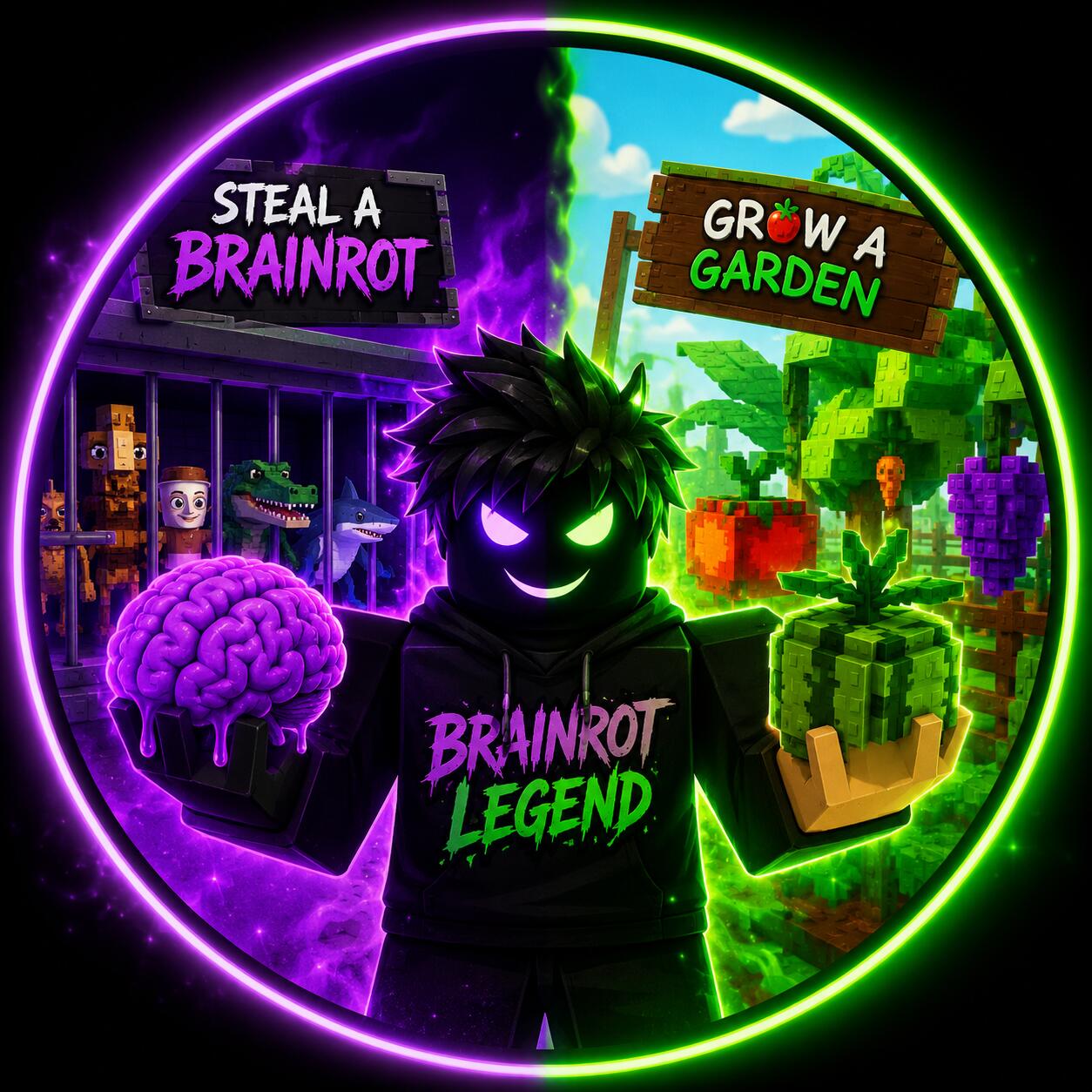 Discovery splash banner for STEAL A BRAINROT/GAG2 - FR (grow a garden) Discord server