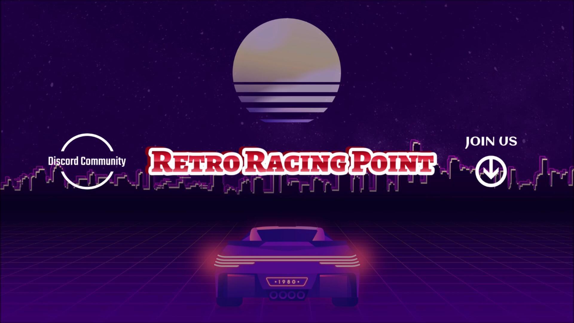 Discovery splash banner for Retro Racing Point Discord server
