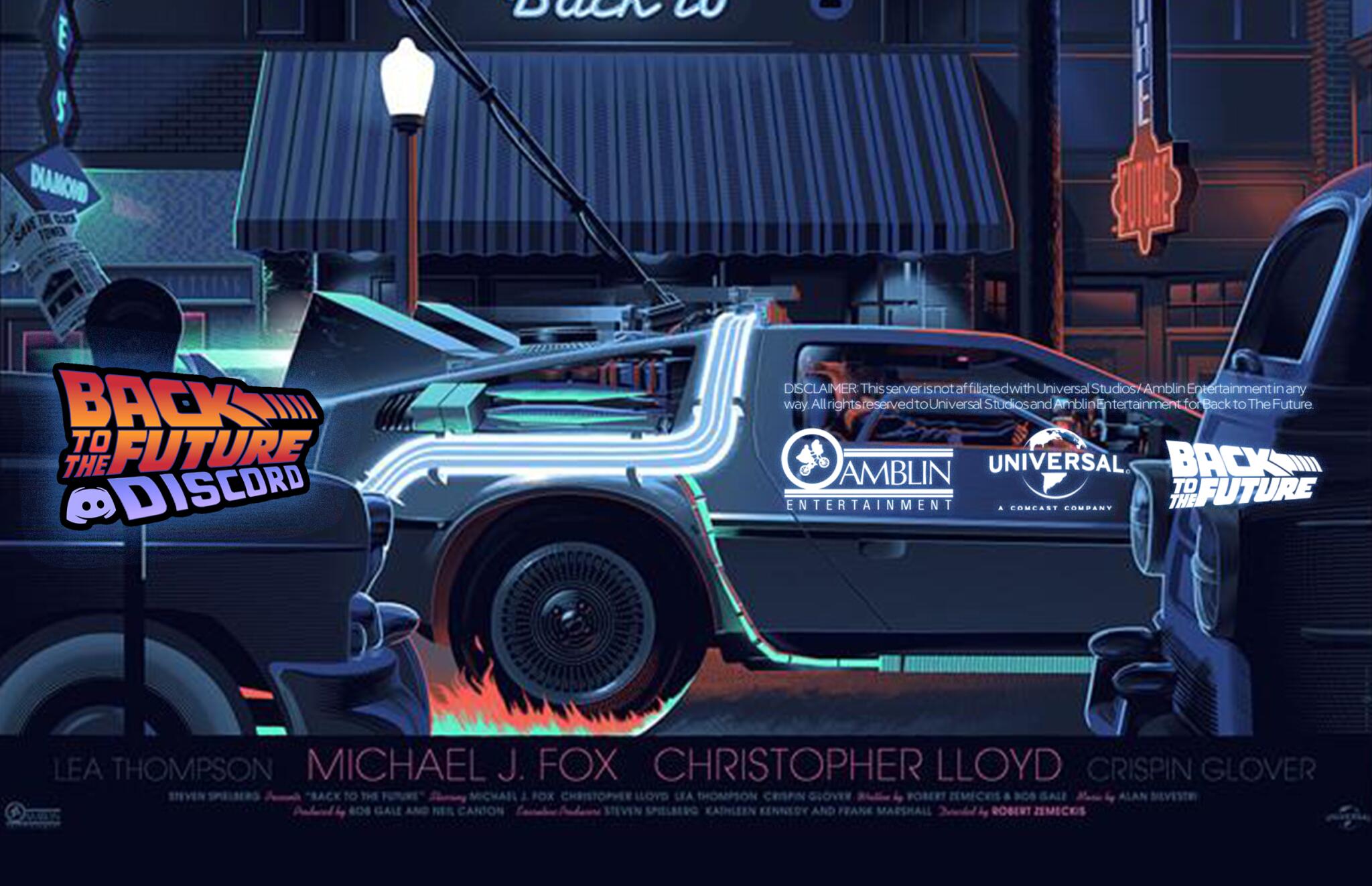 Discovery splash banner for Back to The Future Discord Discord server