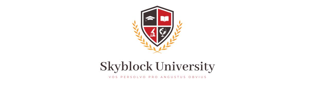 Discovery splash banner for Skyblock University Discord server
