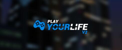 Discovery splash banner for Play Your Life V2 Discord server