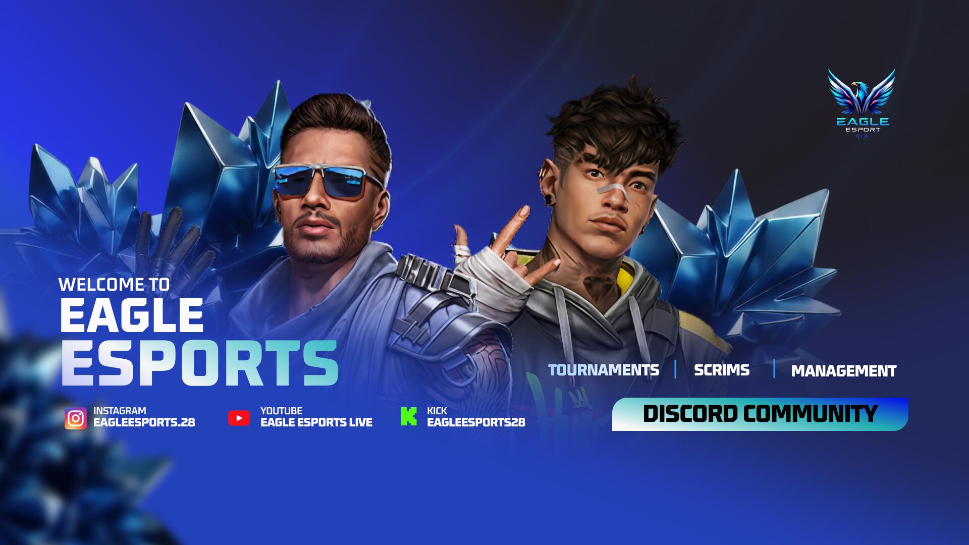 Discovery splash banner for EAGLE ESPORTS Discord server