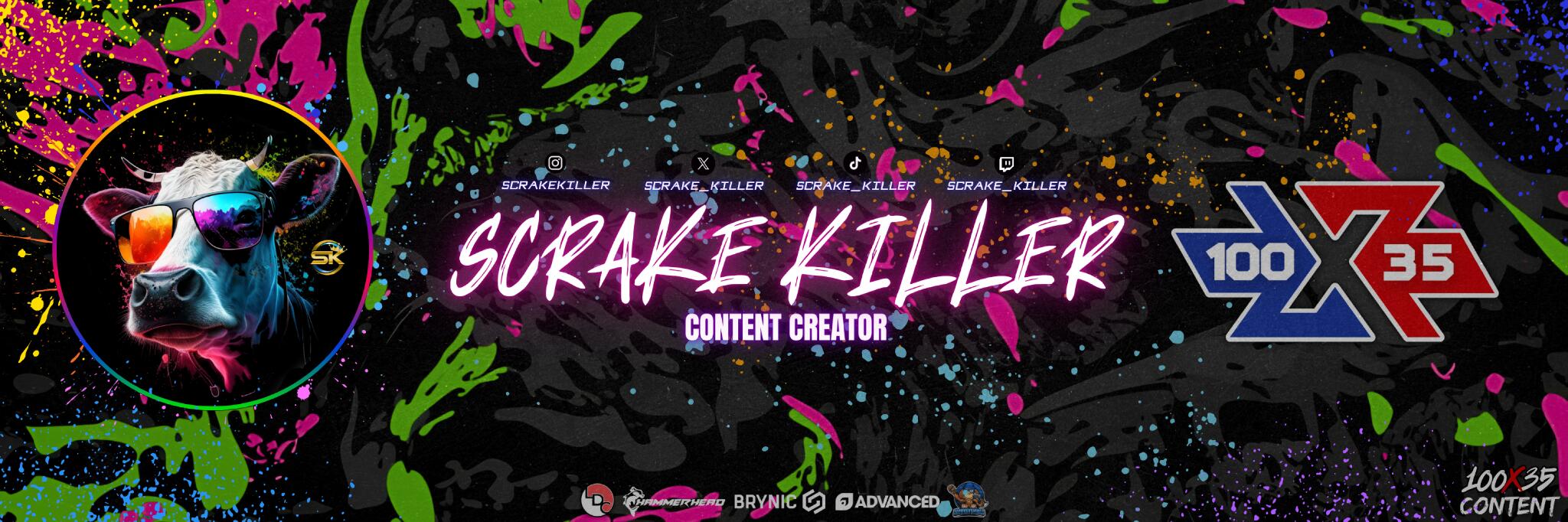 Discovery splash banner for Scrake Nation — Rocket League|Fortnite|Cow Emojis Discord server