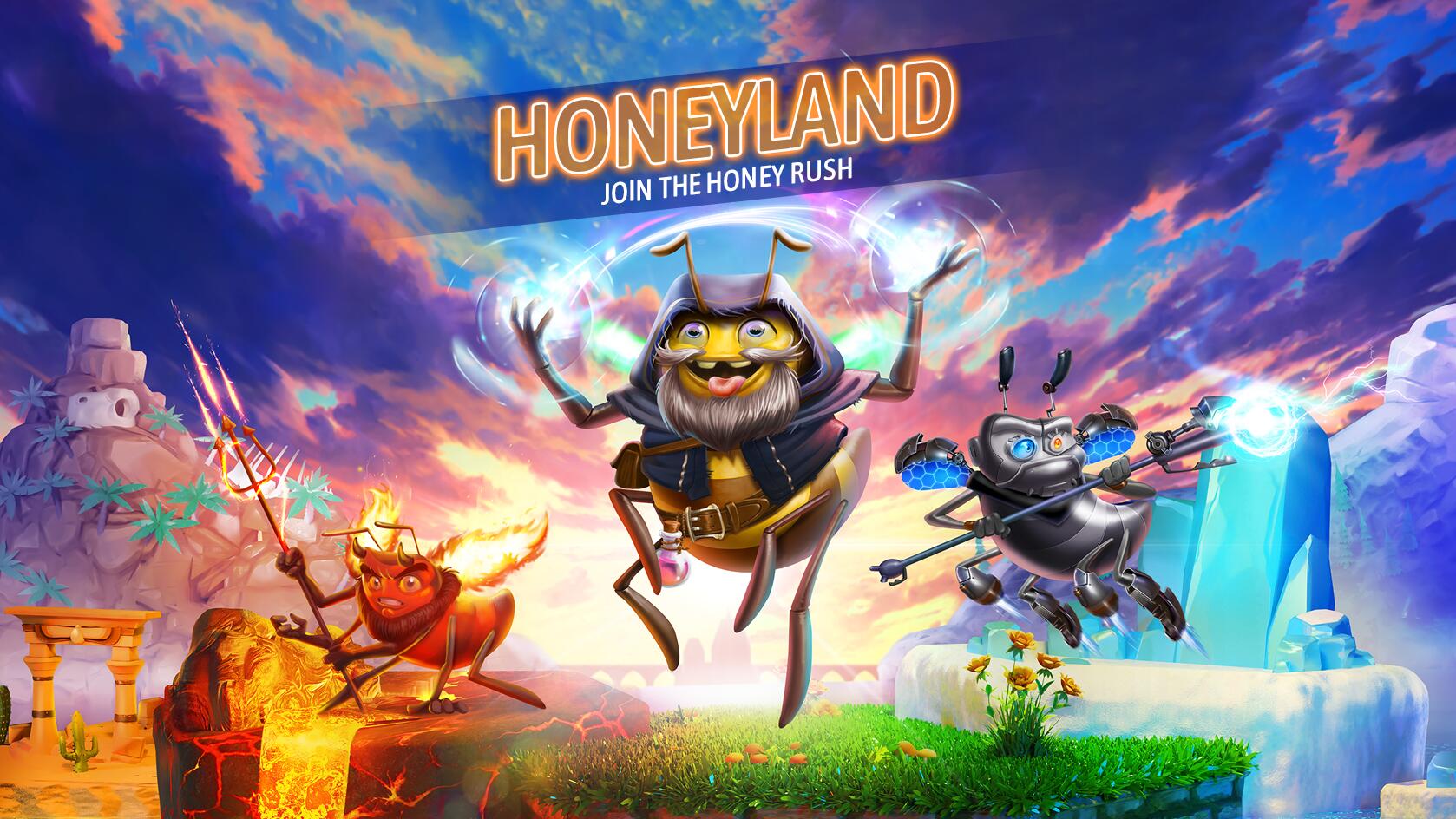 Discovery splash banner for Honeyland Discord server