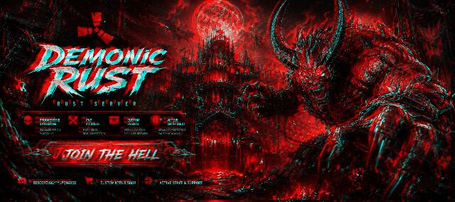 Discovery splash banner for Demonic Project Discord server