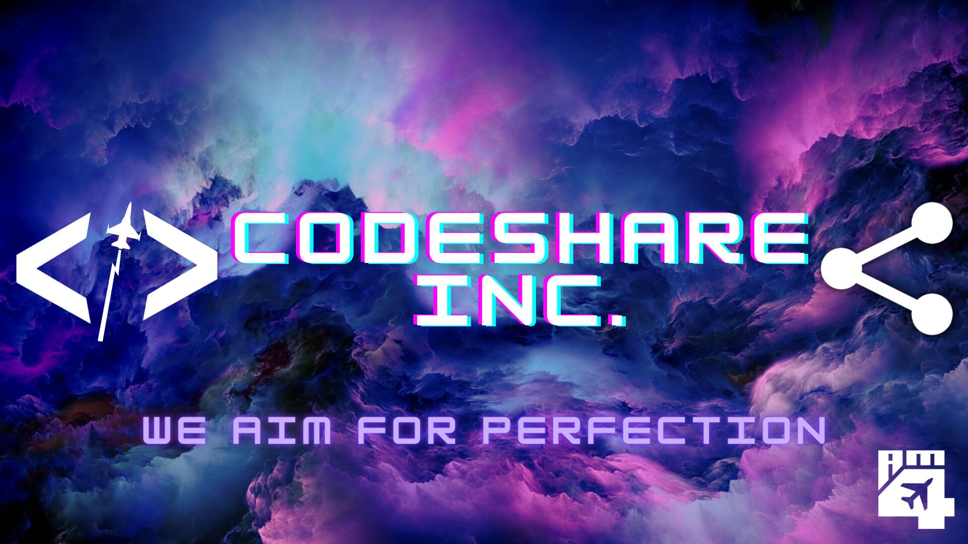 Discovery splash banner for AM | CODESHARE INC.® Discord server